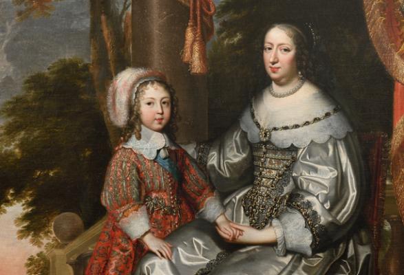Un portrait rare de Louis XIV enfant et de sa mère