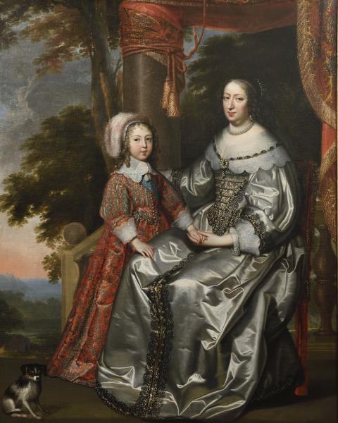 Un portrait rare de Louis XIV enfant et de sa mère