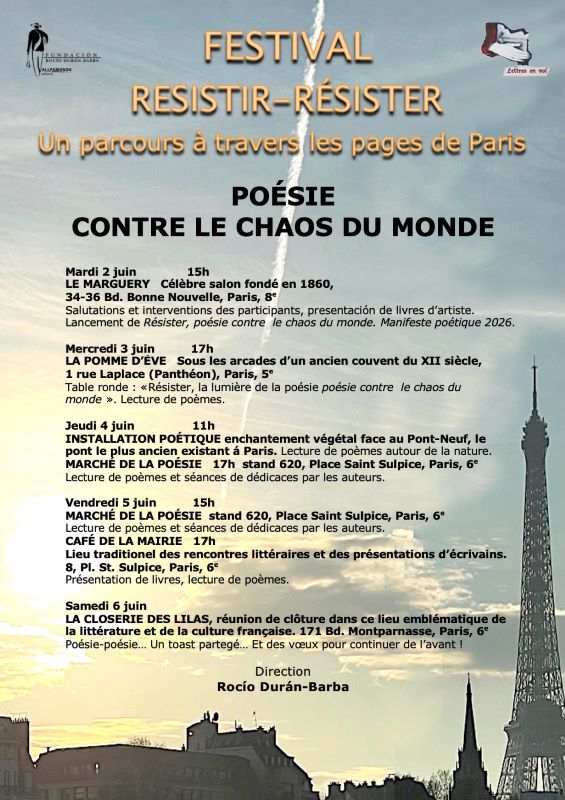 Festival Resistir-Résister 2026 à Paris : la poésie contre le chaos du monde